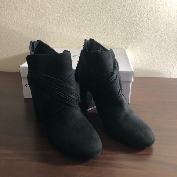 Chelsea & Zoe Kimball Block-Heel Ankle Boot Black Womens Size 6M US - Picture 1 of 10